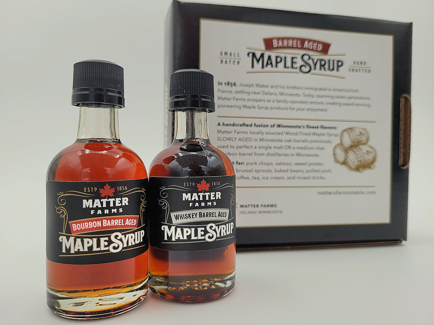Gift/Sample 2 Pack - Bourbon and Whiskey Barrel Aged Maple Syrup